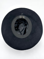 Large Black Rolled Up Fedora