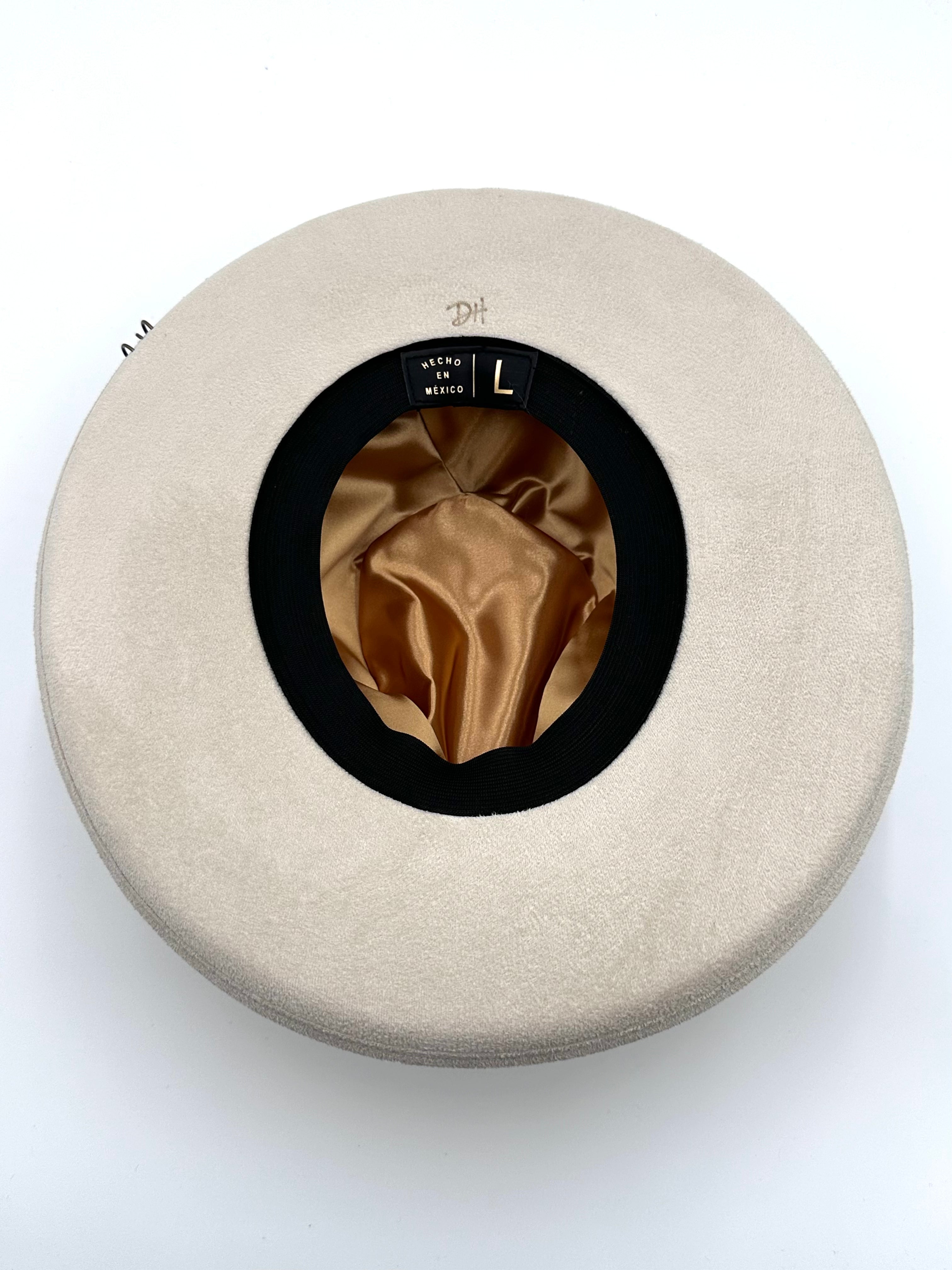 Large Ivory Rolled Up Fedora