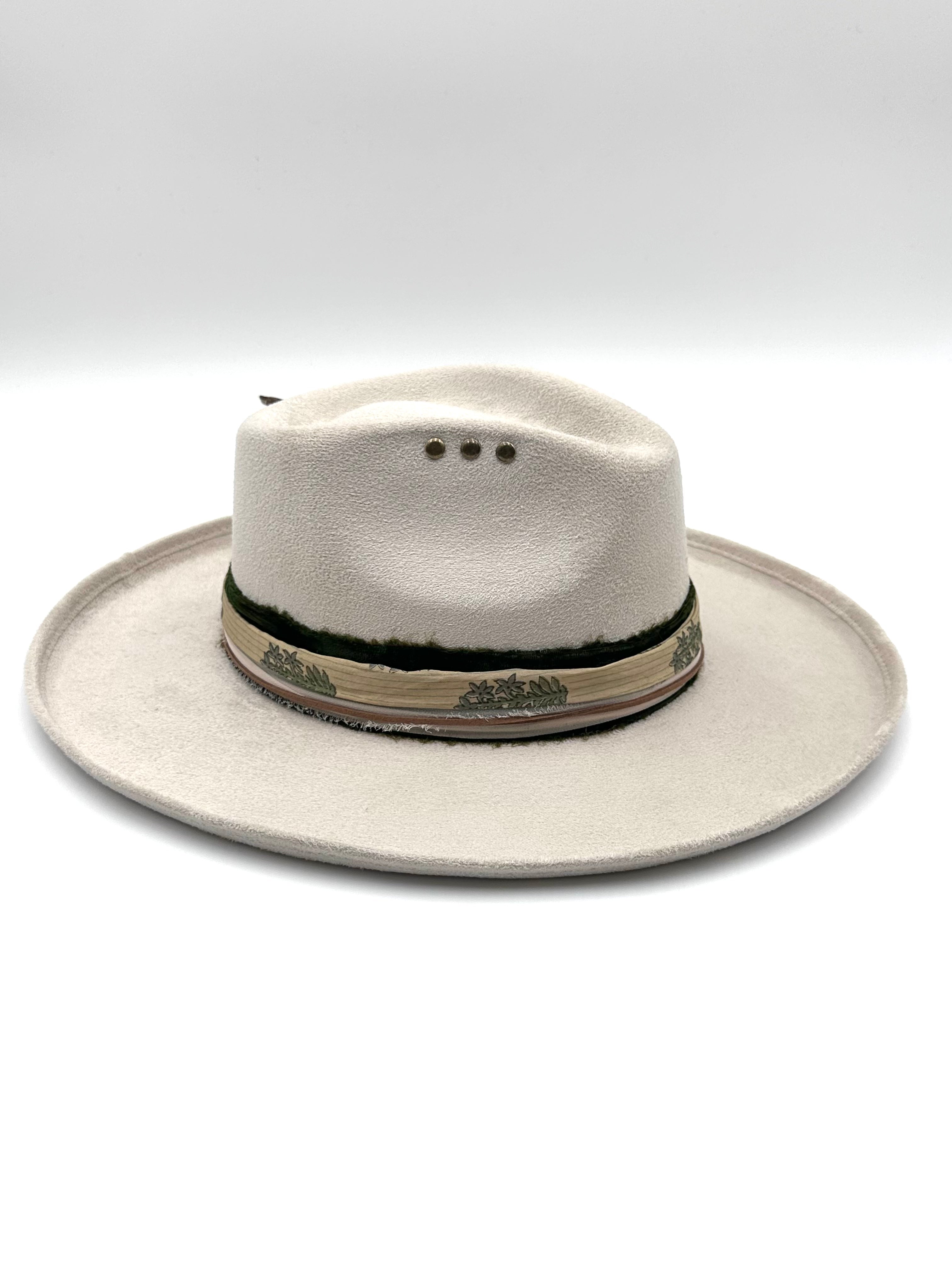 Large Ivory Rolled Up Fedora