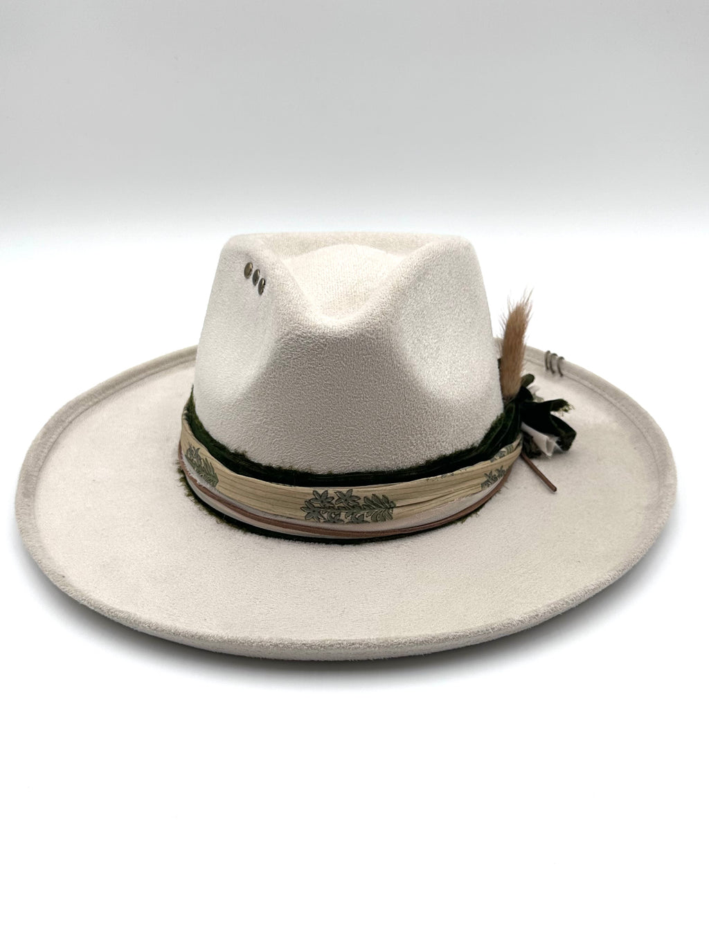 Large Ivory Rolled Up Fedora