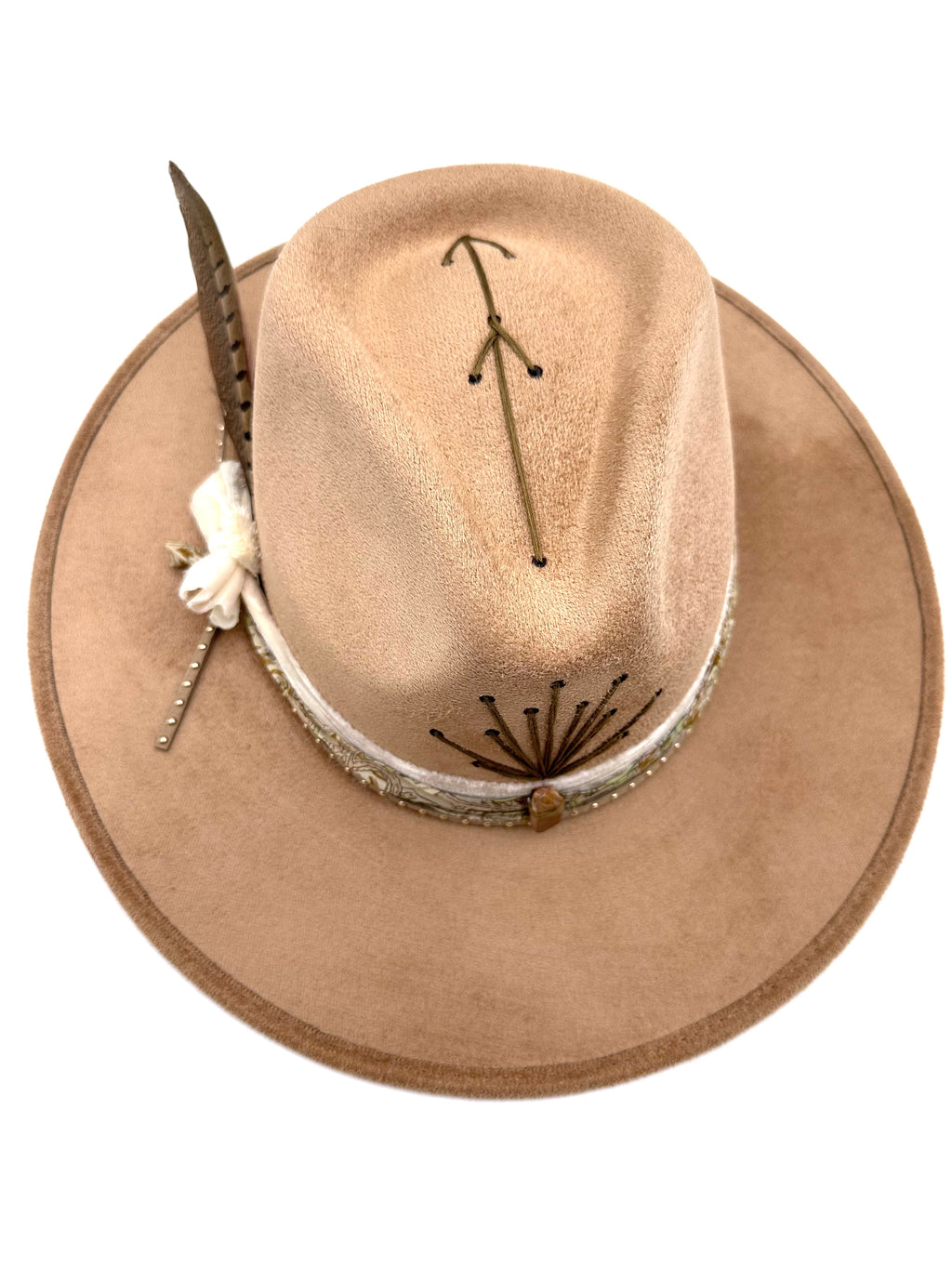 Large Khaki Sunburst Fedora