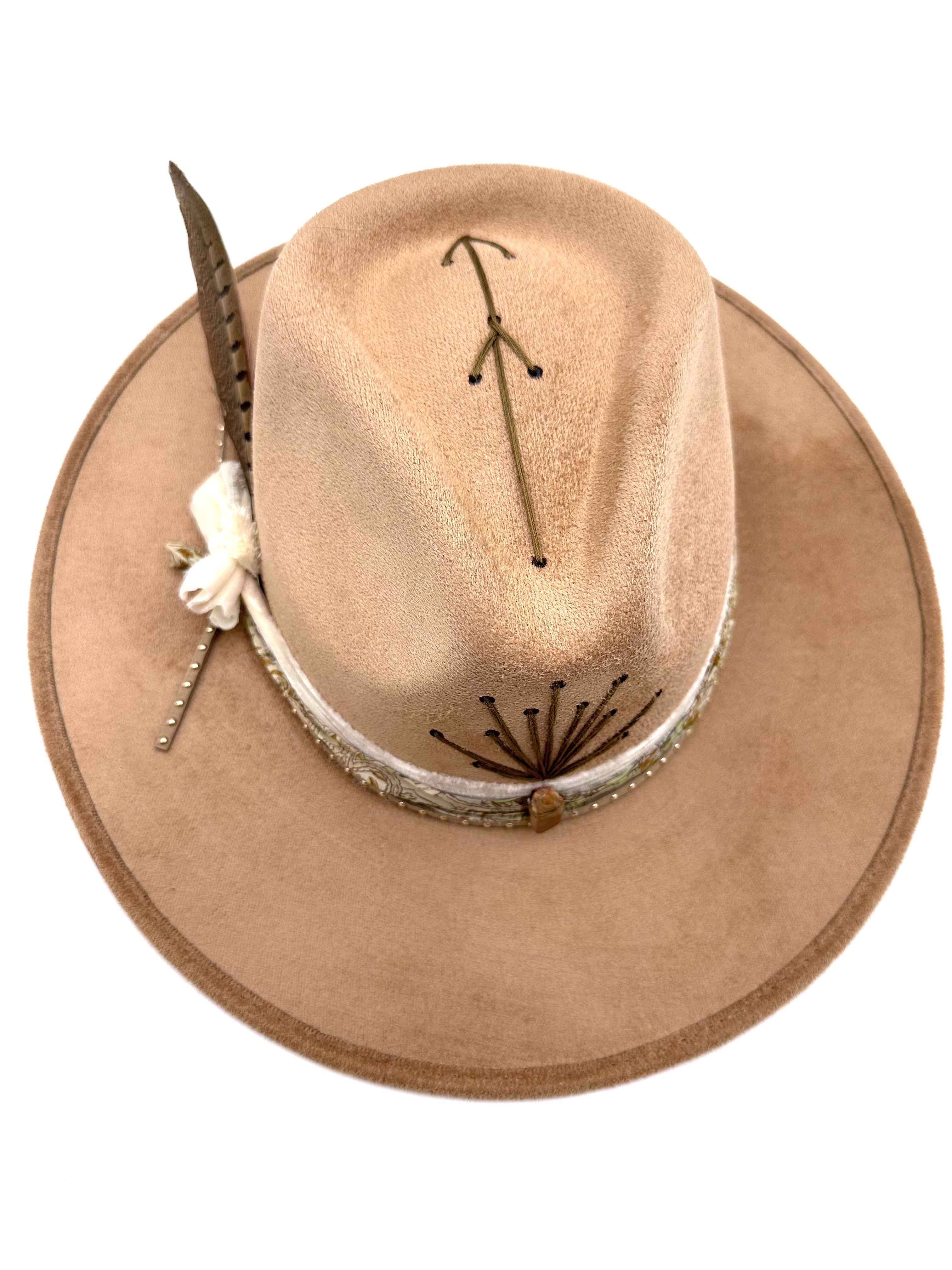 Large Khaki Sunburst Fedora