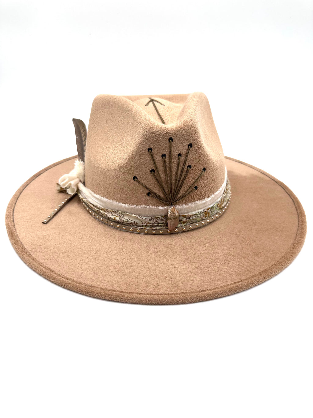 Large Khaki Sunburst Fedora